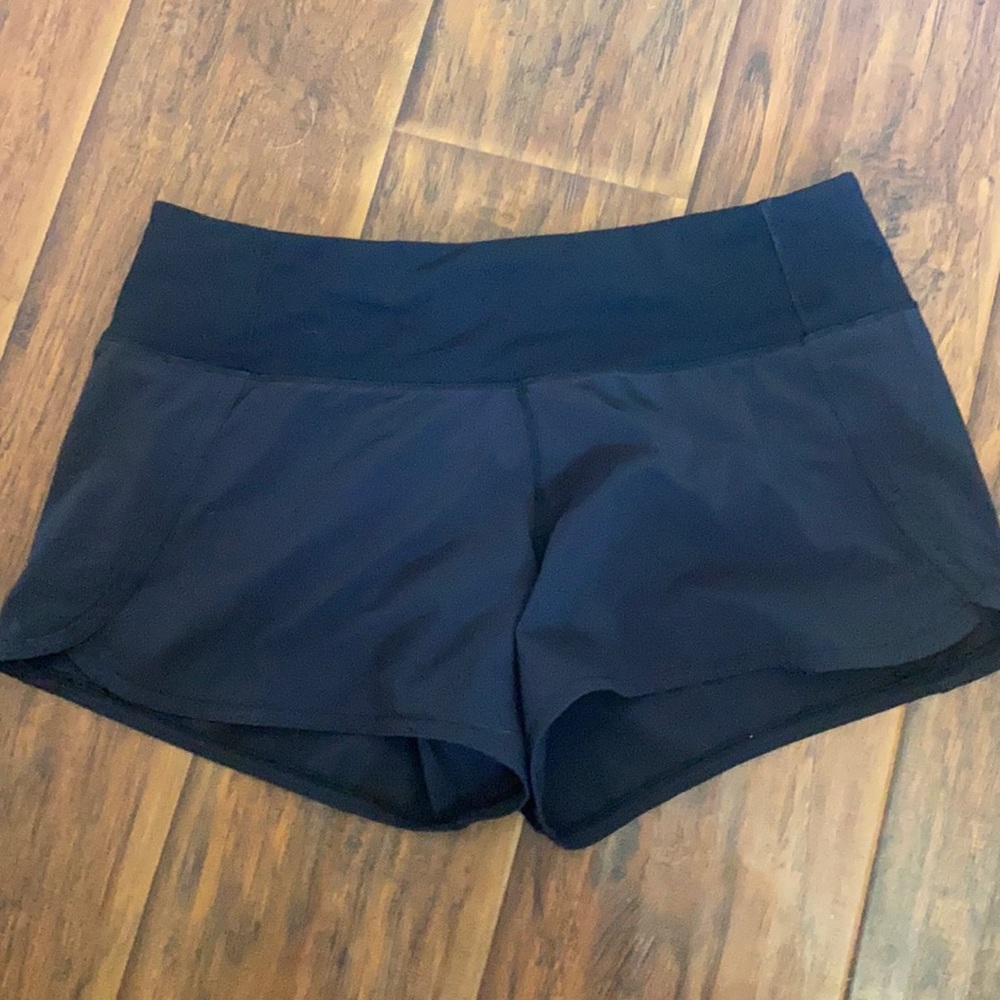Black Lululemon speed shorts.